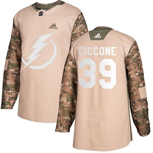 Enrico Ciccone Tampa Bay Lightning Men's Adidas Authentic Camo Veterans Day Practice Jersey
