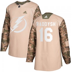 Taylor Raddysh Tampa Bay Lightning Men's Adidas Authentic Camo Veterans Day Practice Jersey