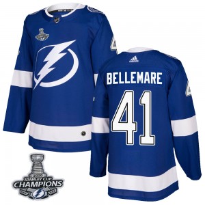 Pierre-Edouard Bellemare Tampa Bay Lightning Youth Adidas Authentic Blue Home 2020 Stanley Cup Champions Jersey