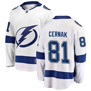 Erik Cernak Tampa Bay Lightning Men's Fanatics Branded White Breakaway Away Jersey