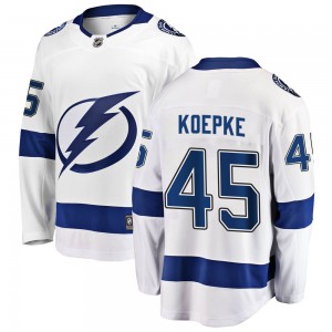 Cole Koepke Tampa Bay Lightning Men's Fanatics Branded White Breakaway Away Jersey