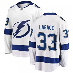 Maxime Lagace Tampa Bay Lightning Men's Fanatics Branded White Breakaway Away Jersey