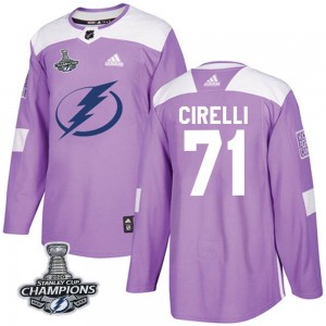 Anthony Cirelli Tampa Bay Lightning Men's Adidas Authentic Purple Fights Cancer Practice 2020 Stanley Cup Champions Jersey
