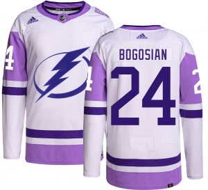 Zach Bogosian Tampa Bay Lightning Men's Adidas Authentic Hockey Fights Cancer Jersey