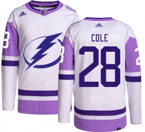 Ian Cole Tampa Bay Lightning Men's Adidas Authentic Hockey Fights Cancer Jersey