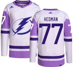 Victor Hedman Tampa Bay Lightning Men's Adidas Authentic Hockey Fights Cancer Jersey
