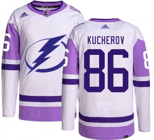 Nikita Kucherov Tampa Bay Lightning Men's Adidas Authentic Hockey Fights Cancer Jersey