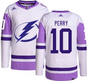 Corey Perry Tampa Bay Lightning Men's Adidas Authentic Hockey Fights Cancer Jersey