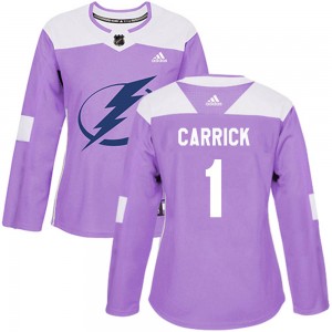 Trevor Carrick Tampa Bay Lightning Women's Adidas Authentic Purple Fights Cancer Practice Jersey