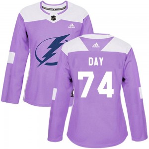Sean Day Tampa Bay Lightning Women's Adidas Authentic Purple Fights Cancer Practice Jersey