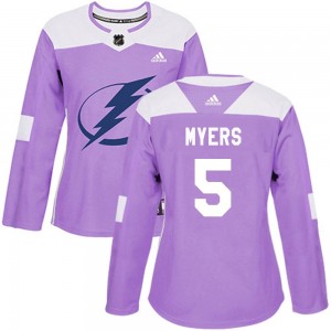Philippe Myers Tampa Bay Lightning Women's Adidas Authentic Purple Fights Cancer Practice Jersey