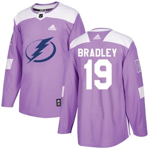 Brian Bradley Tampa Bay Lightning Men's Adidas Authentic Purple Fights Cancer Practice Jersey