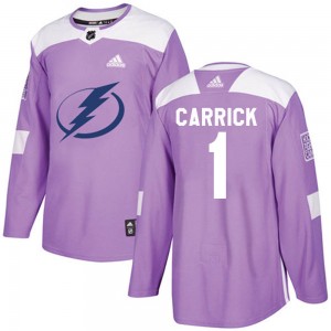 Trevor Carrick Tampa Bay Lightning Men's Adidas Authentic Purple Fights Cancer Practice Jersey