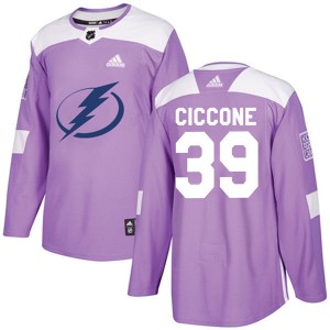 Enrico Ciccone Tampa Bay Lightning Men's Adidas Authentic Purple Fights Cancer Practice Jersey