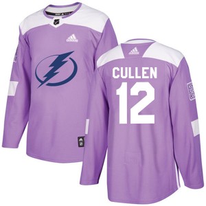John Cullen Tampa Bay Lightning Men's Adidas Authentic Purple Fights Cancer Practice Jersey