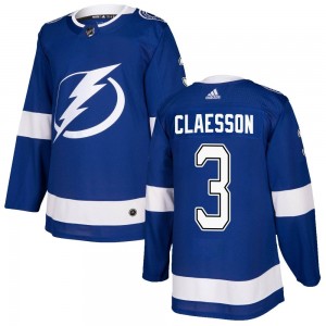 Fredrik Claesson Tampa Bay Lightning Men's Adidas Authentic Blue Home Jersey