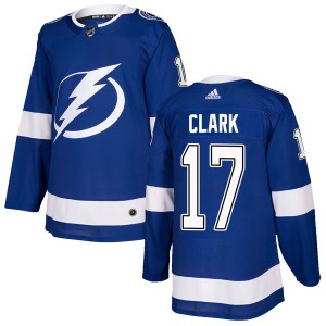 Wendel Clark Tampa Bay Lightning Men's Adidas Authentic Blue Home Jersey