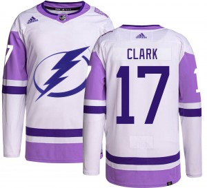 Wendel Clark Tampa Bay Lightning Youth Adidas Authentic Hockey Fights Cancer Jersey