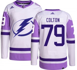 Ross Colton Tampa Bay Lightning Youth Adidas Authentic Hockey Fights Cancer Jersey