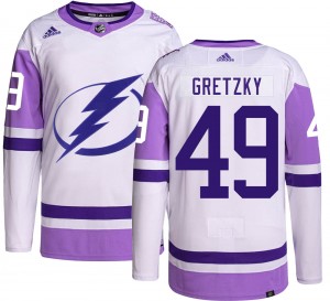 Brent Gretzky Tampa Bay Lightning Youth Adidas Authentic Hockey Fights Cancer Jersey