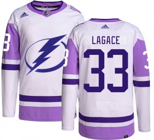 Maxime Lagace Tampa Bay Lightning Youth Adidas Authentic Hockey Fights Cancer Jersey