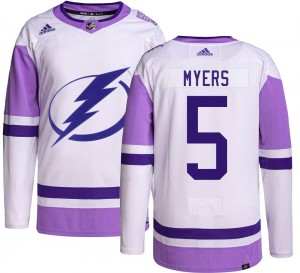 Philippe Myers Tampa Bay Lightning Youth Adidas Authentic Hockey Fights Cancer Jersey