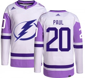 Nicholas Paul Tampa Bay Lightning Youth Adidas Authentic Hockey Fights Cancer Jersey