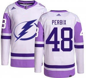 Nick Perbix Tampa Bay Lightning Youth Adidas Authentic Hockey Fights Cancer Jersey
