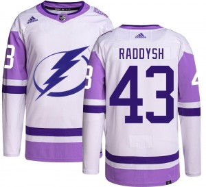 Darren Raddysh Tampa Bay Lightning Youth Adidas Authentic Hockey Fights Cancer Jersey