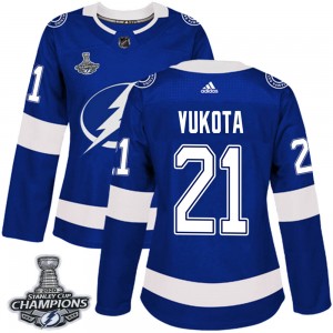 Mick Vukota Tampa Bay Lightning Women's Adidas Authentic Blue Home 2020 Stanley Cup Champions Jersey