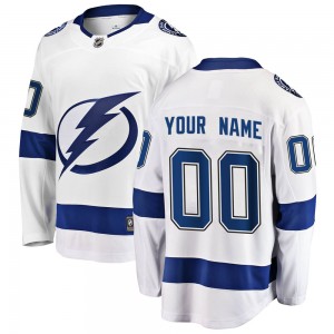 Custom Tampa Bay Lightning Youth Fanatics Branded White Breakaway Away Jersey