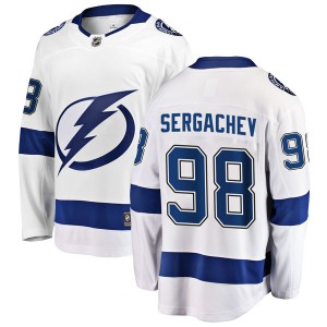 Mikhail Sergachev Tampa Bay Lightning Youth Fanatics Branded White Breakaway Away Jersey