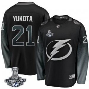 Mick Vukota Tampa Bay Lightning Youth Fanatics Branded Black Breakaway Alternate 2020 Stanley Cup Champions Jersey