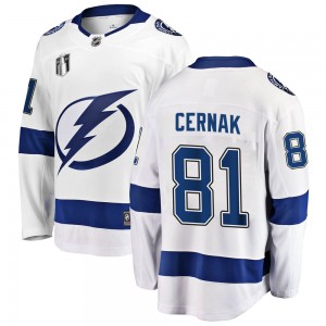 Erik Cernak Tampa Bay Lightning Men's Fanatics Branded White Breakaway Away 2022 Stanley Cup Final Jersey