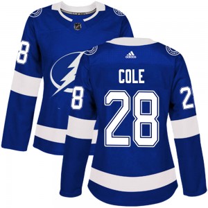 Ian Cole Tampa Bay Lightning Women's Adidas Authentic Blue Home Jersey