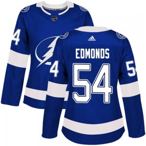 Lucas Edmonds Tampa Bay Lightning Women's Adidas Authentic Blue Home Jersey