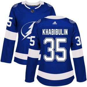 Nikolai Khabibulin Tampa Bay Lightning Women's Adidas Authentic Blue Home Jersey