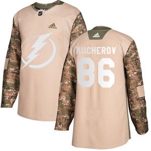 Nikita Kucherov Tampa Bay Lightning Youth Adidas Authentic Camo Veterans Day Practice Jersey