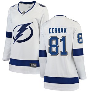 Erik Cernak Tampa Bay Lightning Women's Fanatics Branded White Breakaway Away Jersey