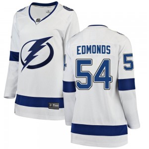 Lucas Edmonds Tampa Bay Lightning Women's Fanatics Branded White Breakaway Away Jersey