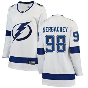 Mikhail Sergachev Tampa Bay Lightning Women's Fanatics Branded White Breakaway Away Jersey
