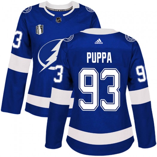 Daren Puppa Tampa Bay Lightning Women's Adidas Authentic Blue Home 2022 Stanley Cup Final Jersey