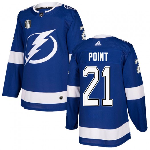 Brayden Point Tampa Bay Lightning Men's Adidas Authentic Blue Home 2022 Stanley Cup Final Jersey