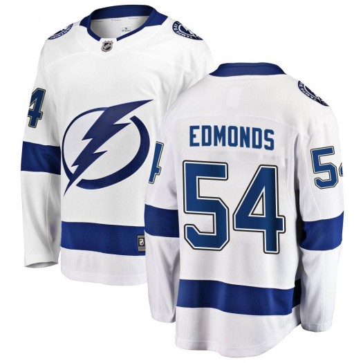 Lucas Edmonds Tampa Bay Lightning Men's Fanatics Branded White Breakaway Away Jersey