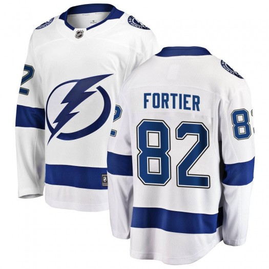 Gabriel Fortier Tampa Bay Lightning Men's Fanatics Branded White Breakaway Away Jersey