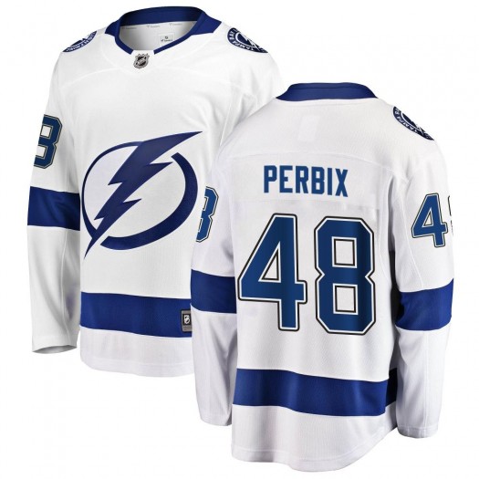 Nick Perbix Tampa Bay Lightning Men's Fanatics Branded White Breakaway Away Jersey