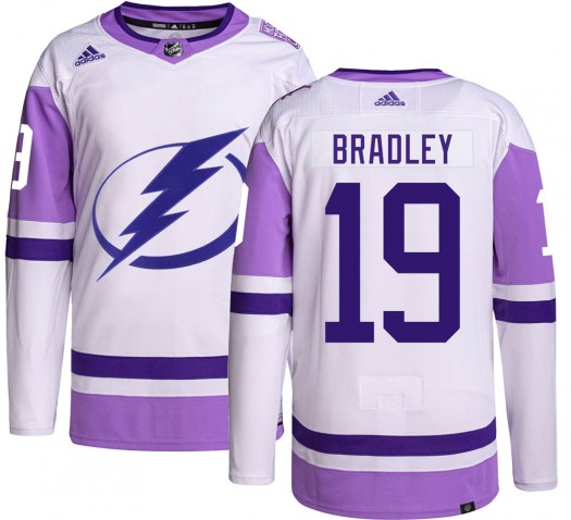 Brian Bradley Tampa Bay Lightning Men's Adidas Authentic Hockey Fights Cancer Jersey