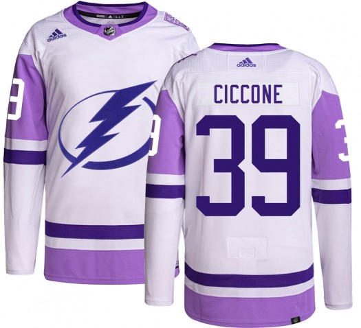 Enrico Ciccone Tampa Bay Lightning Men's Adidas Authentic Hockey Fights Cancer Jersey