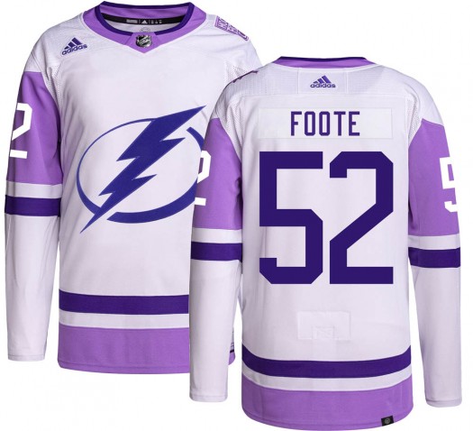 Cal Foote Tampa Bay Lightning Men's Adidas Authentic Hockey Fights Cancer Jersey