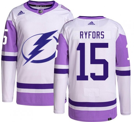Simon Ryfors Tampa Bay Lightning Men's Adidas Authentic Hockey Fights Cancer Jersey
